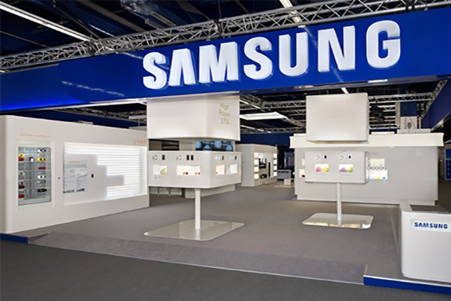 Samsung LEDs Lighting+Building 2012 show booth (front view)