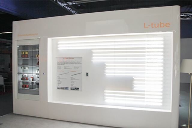Samsung LEDs exhibits of L-Tube at the Samsung's Lighting+Building 2012 show booth