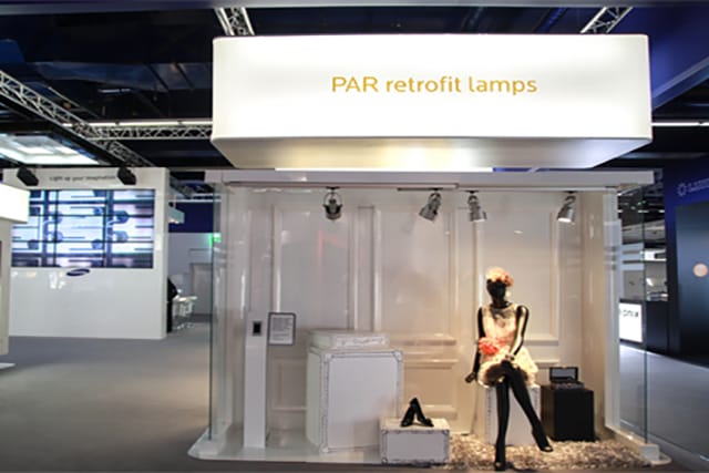 Samsung LEDs exhibits of Par retrofit lamps at the Samsung's Lighting+Building 2012 show booth