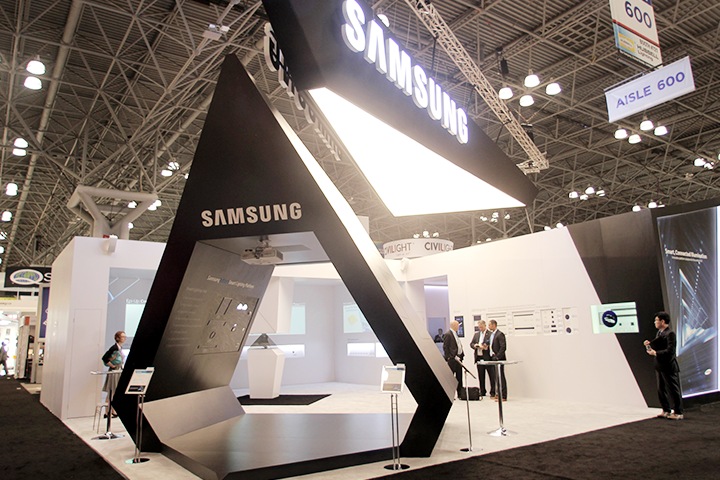 Samsung LEDs Inside view of Samsung's Lightfair International 2015 show booth