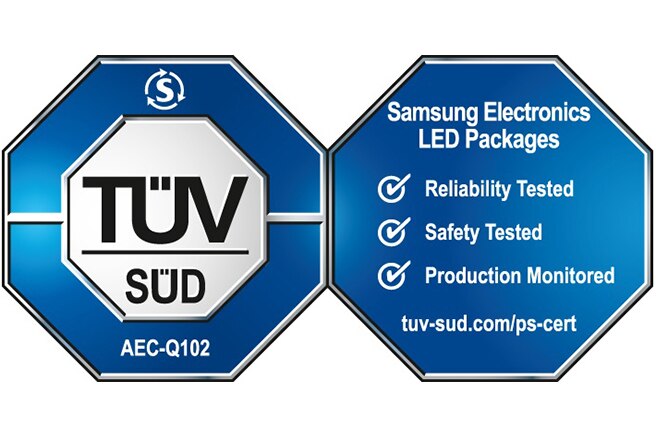 Samsung LEDs TÜV SÜD logo.