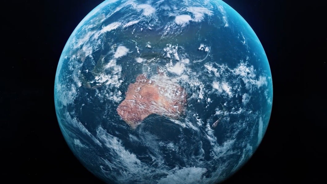 An image of the earth seen from the universe.