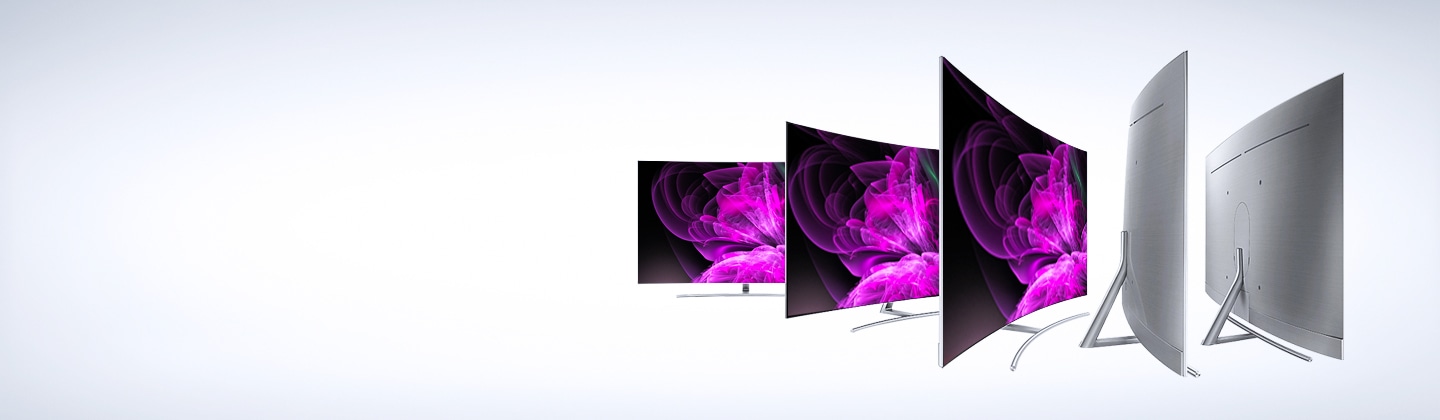 Samsung LEDs tvs arranged by different viewing angles (key visual)