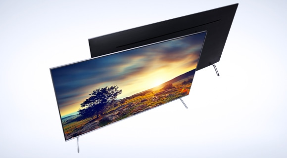 Samsung LEDs a top view of two extra-slim tvs