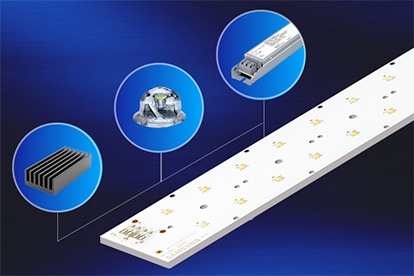 Samsung LEDs a LED module with enlarged images of components